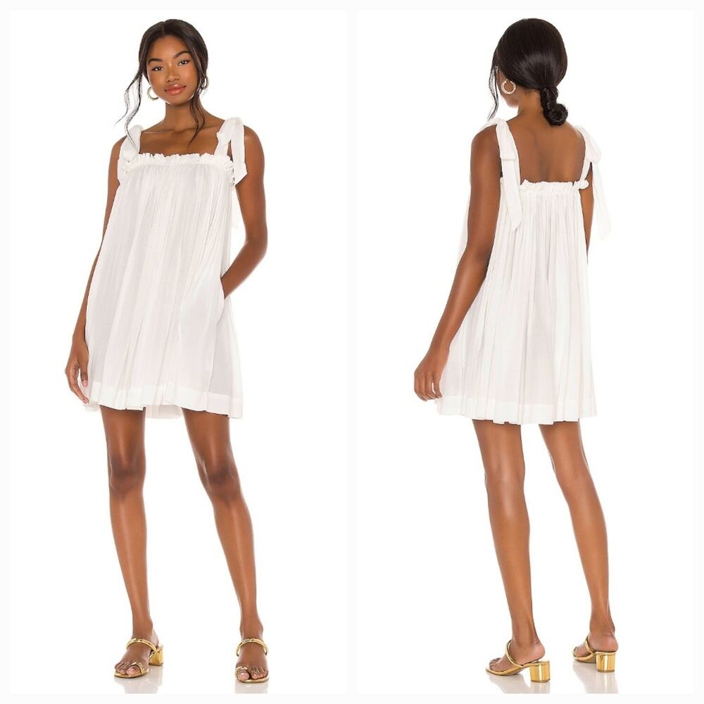 LPA Tie Strap Babydoll Dress in White Small